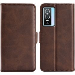 Mobigear Slim Magnet Vivo Y76 Hoesje Bookcase Portemonnee - Bruin