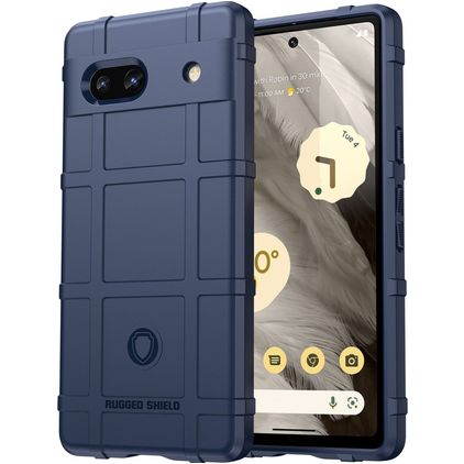 Mobigear Rugged Shield Google Pixel 7a Hoesje Flexibel TPU Backcover Shockproof - Blauw