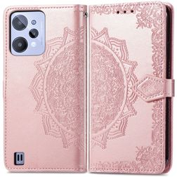 Mobigear Mandala Realme C31 Hoesje Bookcase Portemonnee - Roségoud