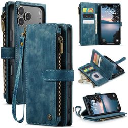 CaseMe C30 iPhone 17 Pro Max Hoesje Bookcase Portemonnee - Blauw
