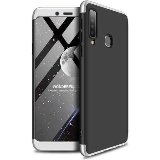 Mobigear TriGuard Samsung Galaxy A9 (2018) Hoesje Hardcase Backcover - Zwart / Zilver