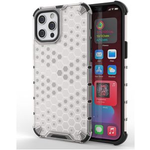 Mobigear Honeycomb iPhone 13 Hoesje Hardcase Backcover Shockproof - Wit