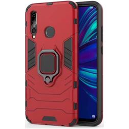 Mobigear Armor Ring Huawei P Smart Plus (2019) Hoesje Hardcase Backcover Shockproof met Ringhouder - Rood