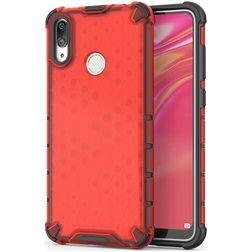 Mobigear Honeycomb Huawei Y7 (2019) Hoesje Hardcase Backcover Shockproof - Rood