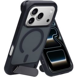 Mobiparts Hardcover iPhone 17 Pro MagSafe Hoesje Hardcase Backcover met Standaard - Satin Black