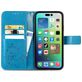 Mobigear Clover iPhone 15 Hoesje Bookcase Portemonnee - Blauw
