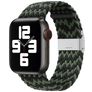 Mobigear Braided Nylon Apple Watch Bandje Klemsluiting - 49/46/45/44 mm - Zwart / Groen
