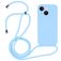 Mobigear Lanyard iPhone 15 Siliconen Hoesje met koord - Blauw