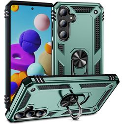 Mobigear Armor Ring Samsung Galaxy A35 Hoesje Hardcase Backcover Shockproof met Ringhouder - Groen