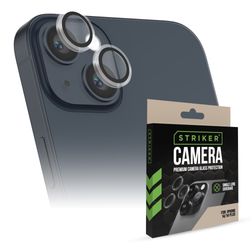 Striker Single Lens iPhone 14 Plus Glazen Camera Lens Protector - Case Friendly - Zwart