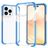 Mobigear Full Bumper iPhone 14 Pro Max Hoesje Hardcase Backcover Shockproof - Transparant / Blauw