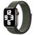 Mobigear Woven Nylon Apple Watch Bandje Klittenbandsluiting - 42/41/40/38 mm - Olijfgroen
