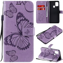 Mobigear Butterfly Samsung Galaxy A21s Hoesje Bookcase Portemonnee - Paars
