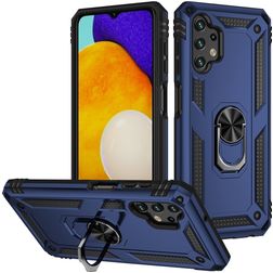 Mobigear Armor Ring Samsung Galaxy A13 4G Hoesje Hardcase Backcover Shockproof met Ringhouder - Blauw