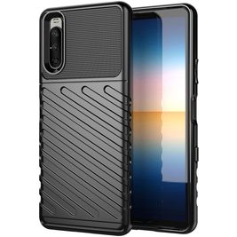 Mobigear Groove Sony Xperia 10 III Hoesje Flexibel TPU Backcover - Zwart
