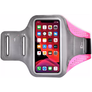 Mobigear Easy Fit Telefoonhouder Hardlopen Samsung Galaxy A01 Sport Hoesje Neopreen Sportarmband - Roze