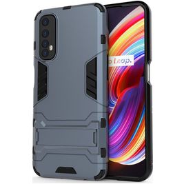 Mobigear Armor Stand Realme 7 Hoesje Hardcase Backcover Shockproof met Standaard - Blauw