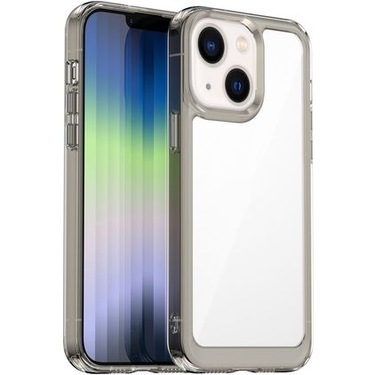Mobigear Crystal iPhone 14 Hoesje Hardcase Backcover - Transparant / Grijs