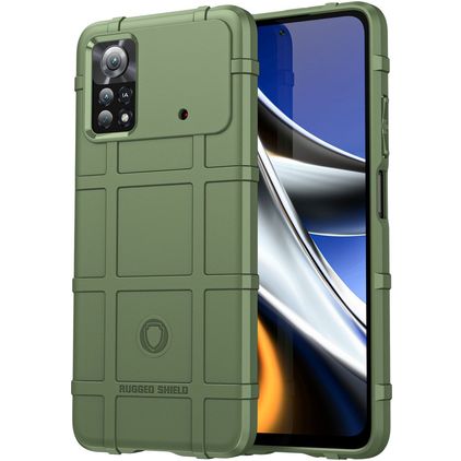 Mobigear Rugged Shield POCO X4 Pro 5G Hoesje Flexibel TPU Backcover Shockproof - Groen