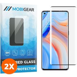 Mobigear Curved OPPO Reno 4 Pro 5G Glazen Screenprotector - Case Friendly - Zwart (2-Pack)