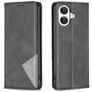 Mobigear Rhombus Slim iPhone 17 Hoesje Bookcase - Zwart