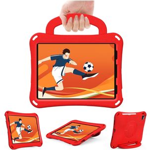 Mobigear Football iPad Air 11 Inch (2026) Hoes EVA Schuim Backcover + Schouderband + Standaard - Rood