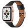 Mobigear Napoli Leren Apple Watch Bandje Gespsluiting - 49/46/45/44 mm - Zwart