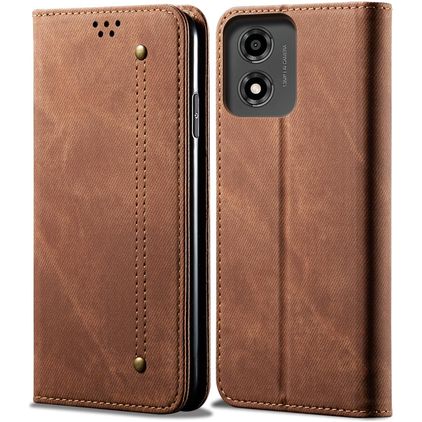 Mobigear Ranch Motorola Moto E14 Hoesje Bookcase Portemonnee - Bruin