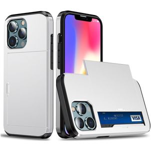 Mobigear Card iPhone 14 Hoesje Hardcase Backcover Shockproof met Pasjeshouder - Wit