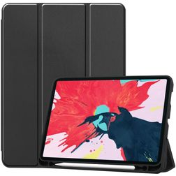 Mobigear Tri-Fold Gel iPad Pro 11 Inch (2018) Hoes TPU,Kunstleer Bookcase + Stylus Houder - Zwart
