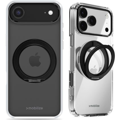 Mobilize 360 Rotating Ring iPhone Air MagSafe Hoesje Hardcase Backcover met Ringhouder - Zwart