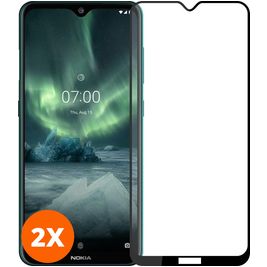 Mobigear Premium Nokia 2.1 Glazen Screenprotector - Case Friendly - Zwart (2-Pack)
