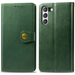 Mobigear Snap Button Samsung Galaxy S21 FE Hoesje Bookcase Portemonnee - Groen