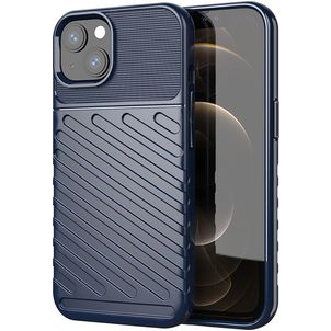 Mobigear Groove iPhone 13 Mini Hoesje Flexibel TPU Backcover - Blauw