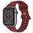 Mobigear Sport Dual Siliconen Apple Watch Bandje Druksluiting - 49/46/45/44 mm - Bordeaux Rood