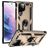 Mobigear Armor Ring Samsung Galaxy S22 Ultra Hoesje Hardcase Backcover Shockproof met Ringhouder - Goud