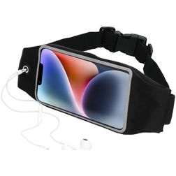 Mobiparts Comfort Fit Belt Telefoonhouder Hardlopen iPhone 14 Sport Hoesje Neopreen Heuptas - Zwart
