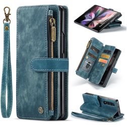 CaseMe C30 Samsung Galaxy Z Fold 4 Hoesje Bookcase Portemonnee - Blauw