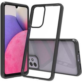 Mobigear Crystal Samsung Galaxy A33 Hoesje Hardcase Backcover - Transparant / Zwart