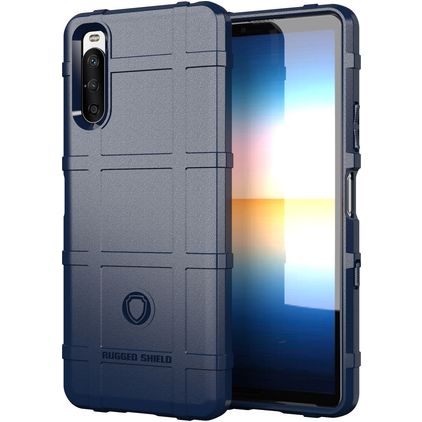 Mobigear Rugged Shield Sony Xperia 10 III Hoesje Flexibel TPU Backcover Shockproof - Blauw