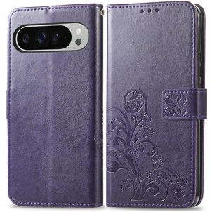 Mobigear Clover Google Pixel 9 Pro XL Hoesje Bookcase Portemonnee - Paars