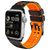 Mobigear Aero Armor Siliconen Apple Watch Bandje Gespsluiting - 49/46/45/44 mm - Zwart / Oranje