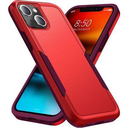 Mobigear Heavy Armor iPhone 14 Hoesje Hardcase Backcover Shockproof - Rood