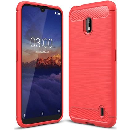 Mobigear Brushed Slim Nokia 2.2 Hoesje Flexibel TPU Backcover - Rood