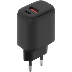 Mobiparts Dual USB / USB-C Oplader Power Delivery 20W - Zwart