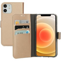 Mobiparts Saffiano Wallet iPhone 12 Hoesje Bookcase Portemonnee - Copper