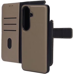 Mobiparts Samsung Galaxy S26 Hoesje Echt Leer Uitneembare 2in1 Bookcase Portemonnee - Taupe