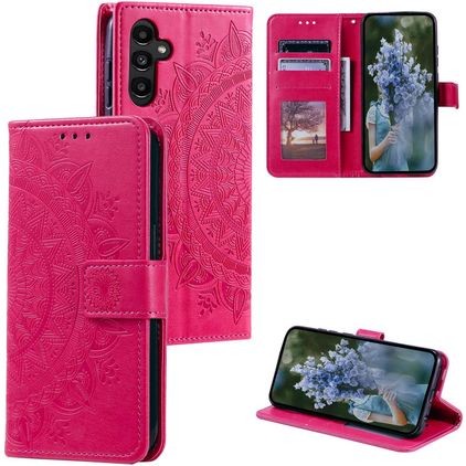 Mobigear Mandala Samsung Galaxy S25 FE Hoesje Bookcase Portemonnee - Rood