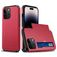 Mobigear Card iPhone 15 Pro Hoesje Hardcase Backcover Shockproof met Pasjeshouder - Rood