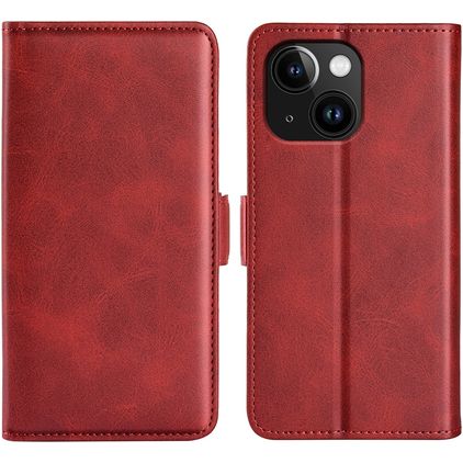 Mobigear Slim Magnet iPhone 15 Hoesje Bookcase Portemonnee - Rood